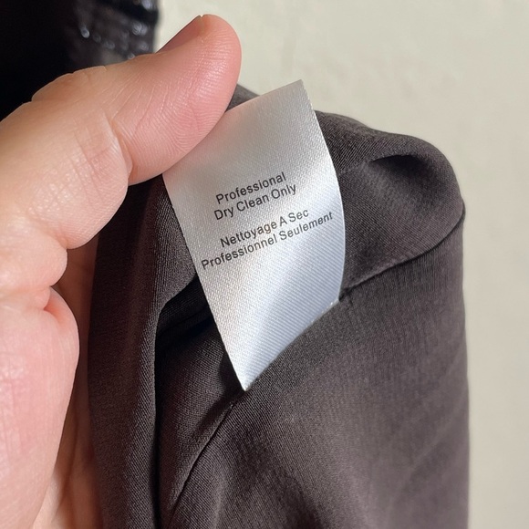 Alice & Olivia Plunge Maxi Dress Brown Silk Size Large - Picture 2 of 7